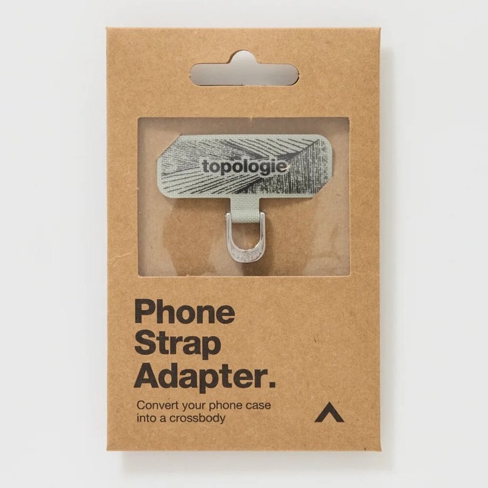 D-Ring Phone Strap Adapter Crossbody Cord Case Attachment Gray Topologie NEW